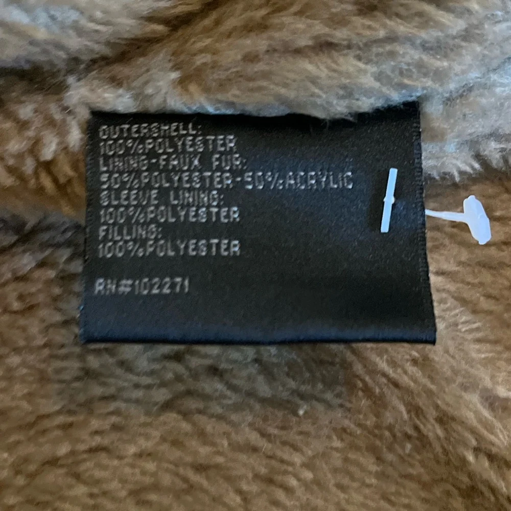 Rogue State Men's Brown Faux Fur Bomber Flight Jacket Large - Picture 11 of 11